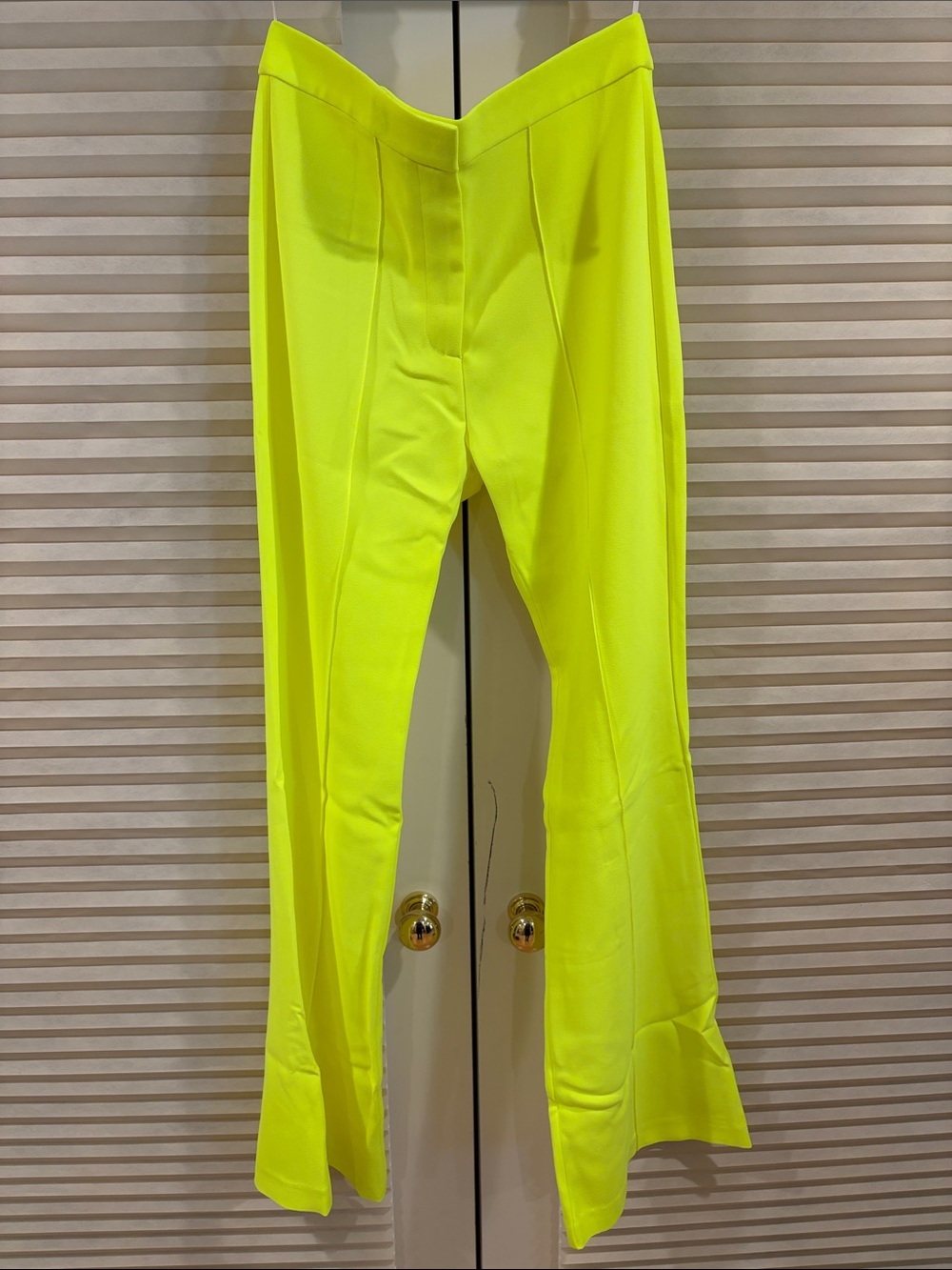 NWOT Alex Perry Neon Yellow Tailored Trousers, Size US 6